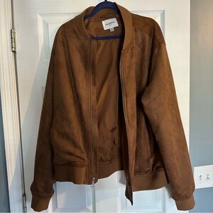 Goodfellow Brown Suede Bomber Jacket